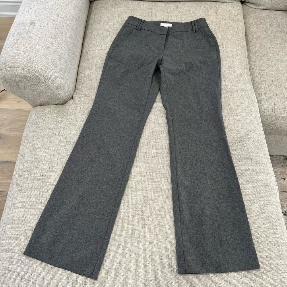 Gray Straight Leg Dress Pants